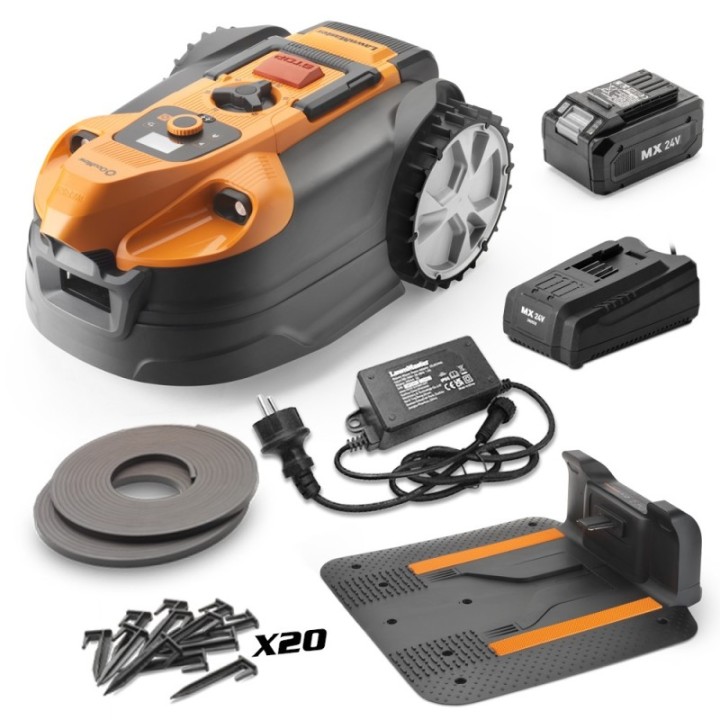 Robot tondeuse autonome 24V sans fil périmétrique avec station de charge - Max 800mÂ²
